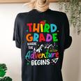 3Rd Grade Where The Adventure Begins Back To School Teacher Women's Oversized Comfort T-shirt Back Print Black
