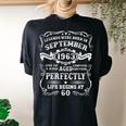 60 Years Old Vintage Legends Born In September 1963 Women's Oversized Comfort T-shirt Back Print Black