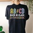 Abcd Back In Class Back To School Boys Girls Teachers Rock Women's Oversized Comfort T-shirt Back Print Black
