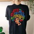 Afro Latina Proud Hispanic Heritage Month Latinx Girls Women's Oversized Comfort T-shirt Back Print Black