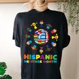 Around Globe Hispanic Flags Heritage Month Boys Girls Women's Oversized Comfort T-shirt Back Print Black