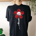 Atlanta Colorful Baseball Flower Souvenir I Love Atlanta Women's Oversized Comfort T-shirt Back Print Black