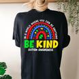 Autism Son Child Daughter Mom Rainbow Be Kind Women's Oversized Comfort T-Shirt Back Print Black