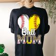 Awesome Leopard Ball Mom Baseball Lover Women Women's Oversized Comfort T-Shirt Back Print Black