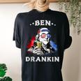 Ben Drankin 4Th Of July Usa Flag For Men Women Women's Oversized Comfort T-Shirt Back Print Black