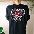 Best Mom Ever Floral Heart Women's Oversized Comfort T-Shirt Back Print Black