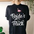 Brides Flock Flamingo Bachelorette Party Wedding Women's Oversized Comfort T-Shirt Back Print Black
