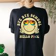 Bye Bye School Hello Summer Smile Face Last Day Of School Women's Oversized Comfort T-Shirt Back Print Black