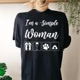 Camping Alcohol Tent Wine Girl Im A Simple Woman Women's Oversized Comfort T-Shirt Back Print Black