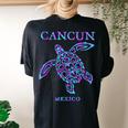 Cancun Mexico Sea Turtle Boys Girls Toddler Women's Oversized Comfort T-shirt Back Print Black