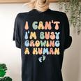 I Cant Im Busy Growing A Human Future Mom Quotes Women's Oversized Comfort T-Shirt Back Print Black