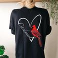 Cardinal Bird Birdlover Birdwatcher Animal Biologist Women's Oversized Comfort T-shirt Back Print Black