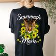 Cat Mom Sunflower Savannah Mom Women's Oversized Comfort T-Shirt Back Print Black