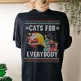 Cats For Everybody Christmas Cat Lover Ugly Sweater Women's Oversized Comfort T-shirt Back Print Black