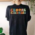 Choose Kindness Retro Groovy Daisy Be Kind Inspiration Women's Oversized Comfort T-Shirt Back Print Black