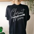 Clarinet Mom Clarinetist Marching Band Player Music Lover Women's Oversized Comfort T-shirt Back Print Black