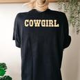 Cowgirl Aesthetic Y2k 90S Vintage Beige Brown Cute N Girl Women's Oversized Comfort T-Shirt Back Print Black