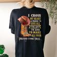 Cowgirl Boots & Hat I Cross My Heart Western Country Cowboys Women's Oversized Comfort T-Shirt Back Print Black