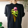 Creepy Skulls Icecream Horror Colorful Halloween Halloween Women's Oversized Comfort T-shirt Back Print Black