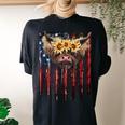 Cute Baby Highland Cow With Sunflowers 4Th Of July Funny Women's Oversized Graphic Back Print Comfort T-shirt Black