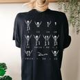 Cute Math Teacher Equation Skeleton Math Students Halloween Women's Oversized Comfort T-shirt Back Print Black