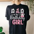 Dad Of The Birthday Girl Farm Cow 1 St Birthday Girl Women's Oversized Comfort T-shirt Back Print Black