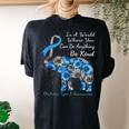 Diabetes Type 1 Awareness Sunflower Elephant Be Kind Women's Oversized Comfort T-Shirt Back Print Black