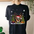 Dog Lovers Cute Chihuahua Santa Hat Ugly Christmas Sweater Women's Oversized Comfort T-shirt Back Print Black