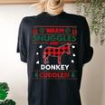 Donkey Lover Christmas Xmas Donkey Christmas Ugly Sweater Women's Oversized Comfort T-shirt Back Print Black