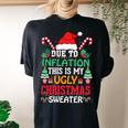 Due To Inflation Ugly Christmas Sweaters Women's Oversized Comfort T-shirt Back Print Black
