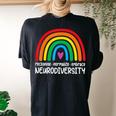 Embrace Neurodiversity Rainbow Autism Awareness Women's Oversized Comfort T-shirt Back Print Black