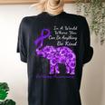 Epilepsy Awareness Sunflower Elephant Be Kind Women's Oversized Comfort T-Shirt Back Print Black