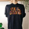 Fall In Love With Learning Fall Teacher Thanksgiving Retro Women's Oversized Comfort T-shirt Back Print Black