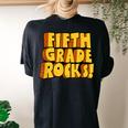 Fifth Grade Rocks 5Th Grade Teachers Student Back To School Women's Oversized Comfort T-shirt Back Print Black