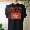 Fight For Hong Kong Regional Flag Protest Prc Distressed Women's Oversized Comfort T-Shirt Back Print Black