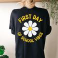 First Day Of School Vibes First School Day Teacher Daisy Women's Oversized Comfort T-Shirt Back Print Black