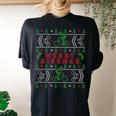 Biking Cycling Ugly Christmas Sweater Party Women's Oversized Comfort T-shirt Back Print Black