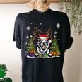 Dog Lovers Norwegian Elkhound Ugly Christmas Sweater Women's Oversized Comfort T-shirt Back Print Black