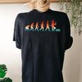 Funny Gardener Evolution Retro Gardening Garden Lover Women Oversized Back Print Comfort T-shirt Black