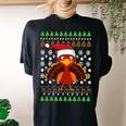 Turkey Thanksgiving Turkey Ugly Christmas Sweater Women's Oversized Comfort T-shirt Back Print Black