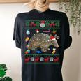 Ugly Xmas Sweater Animals Lights Christmas Armadillo Women's Oversized Comfort T-shirt Back Print Black
