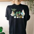 Ghost Plant Lady Halloween Ghostly Gardening Plant Lover Women's Oversized Comfort T-shirt Back Print Black