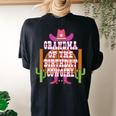 Grandma Of The Birthday Cowgirl Kids Rodeo Party Bday Women's Oversized Comfort T-Shirt Back Print Black