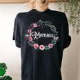 For Grandma Men Women Floral Memaw Women's Oversized Comfort T-Shirt Back Print Black