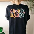 Groovy Daddy Retro Dad Matching Family 1St Birthday Party Women's Oversized Comfort T-shirt Back Print Black