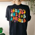 Groovy Last Day Of School Schools Out For Summer Teacher Women's Oversized Comfort T-Shirt Back Print Black