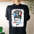 Half Mexican And Guatemalan Mexico Guatemala Flag Girl Women's Oversized Comfort T-shirt Back Print Black