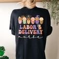Halloween L&D Labor And Delivery Nurse Party Costume Women's Oversized Comfort T-shirt Back Print Black