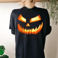 Halloween Pumpkin Horror Party Costume Halloween Pumpkin Women's Oversized Comfort T-shirt Back Print Black