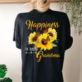 Happiness Is Being A Grandma Sunflower Butterfly Costume Women's Oversized Comfort T-Shirt Back Print Black